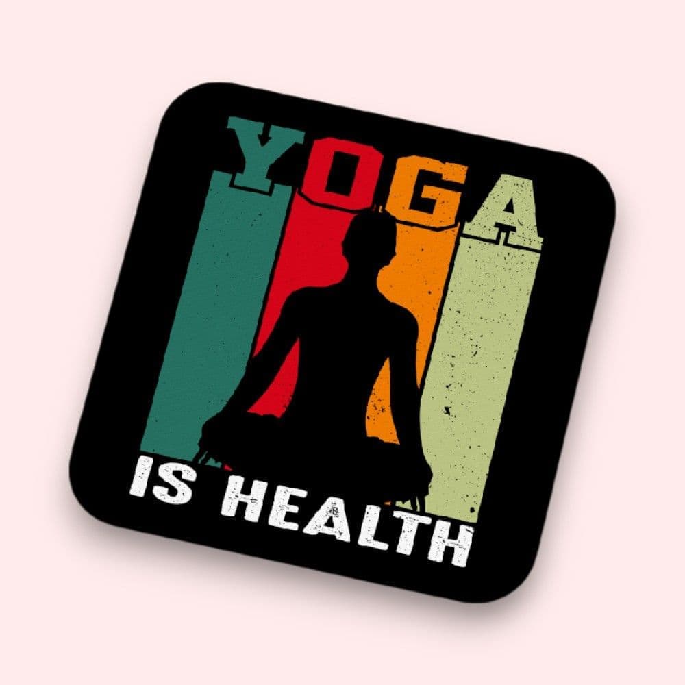 Yoga Vibes Square Coaster - Mindful Health — image 1