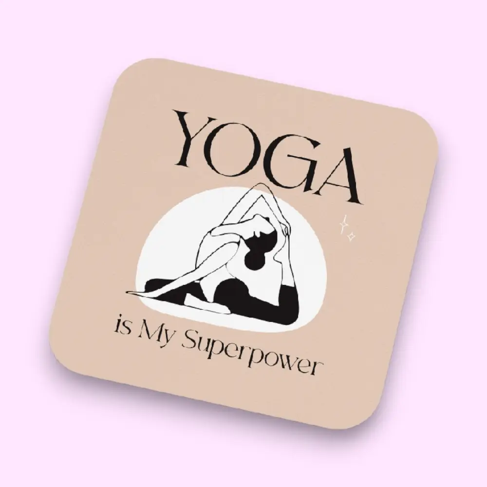 Yoga Vibes Square Coaster - Mindful Strength — image 1