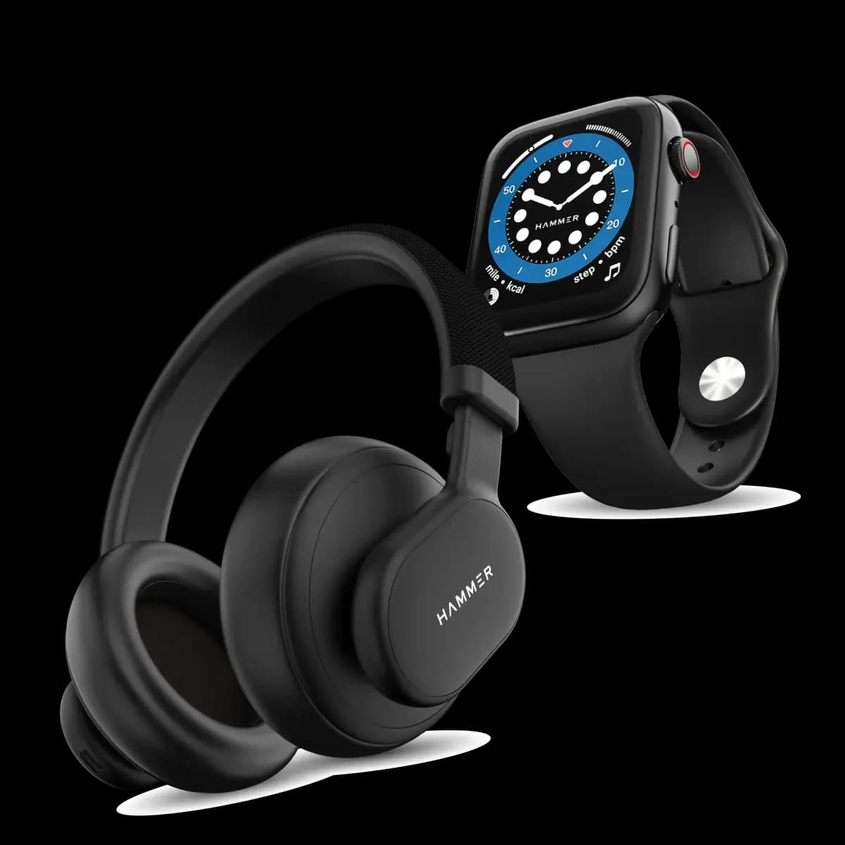 Hammer Bash Max Bluetooth Headphones & Ace 2.0 Smartwatch (Combo) — image 1