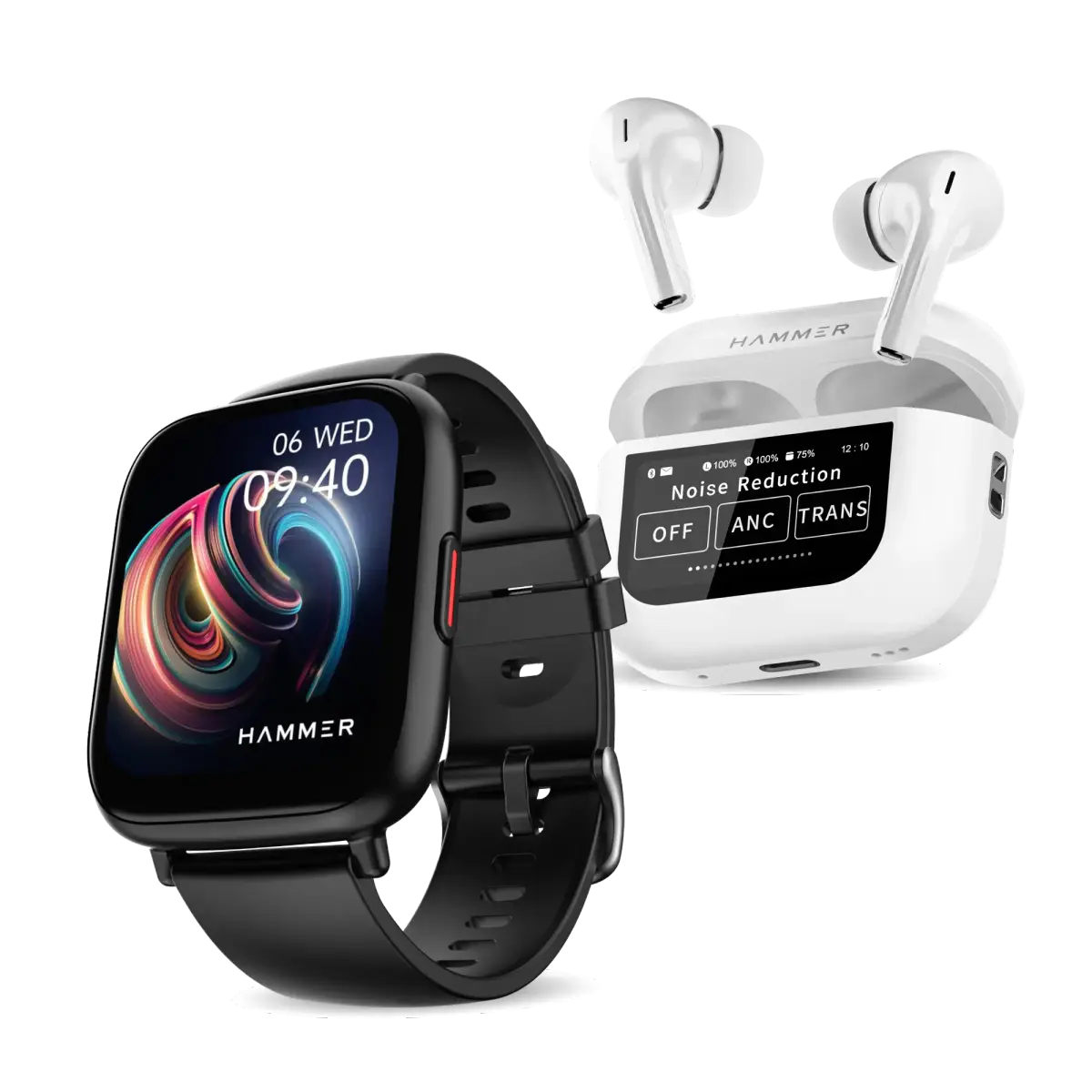 Hammer Fit+ Bluetooth Smart Watch & Screen TWS Earbuds (Combo) — image 1
