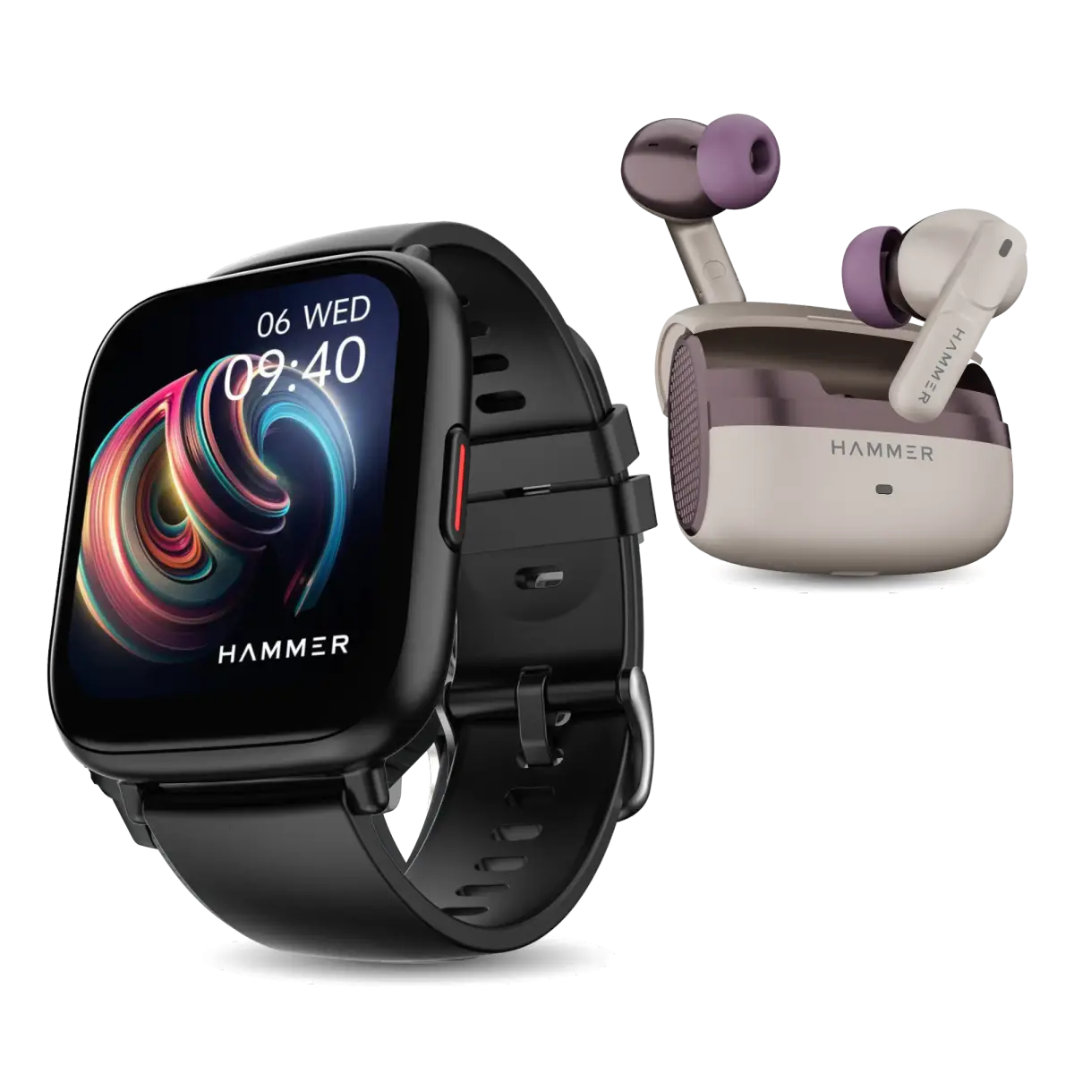 Hammer Fit+ Bluetooth Smart Watch & Stellar TWS Earbuds (Combo) — image 1
