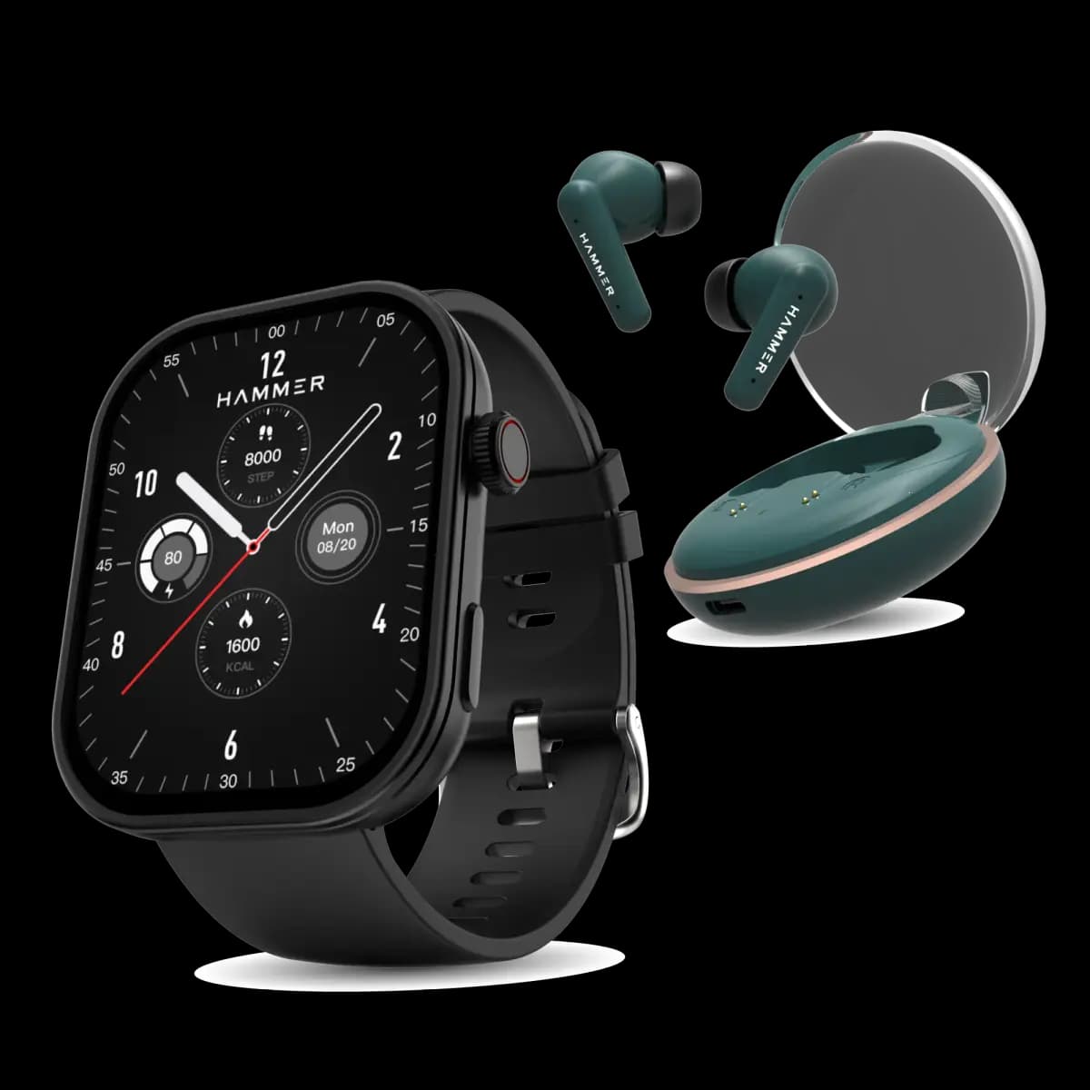 Hammer Tussle Bluetooth Smartwatch & Airflow Plus Earbuds (Combo) — image 1