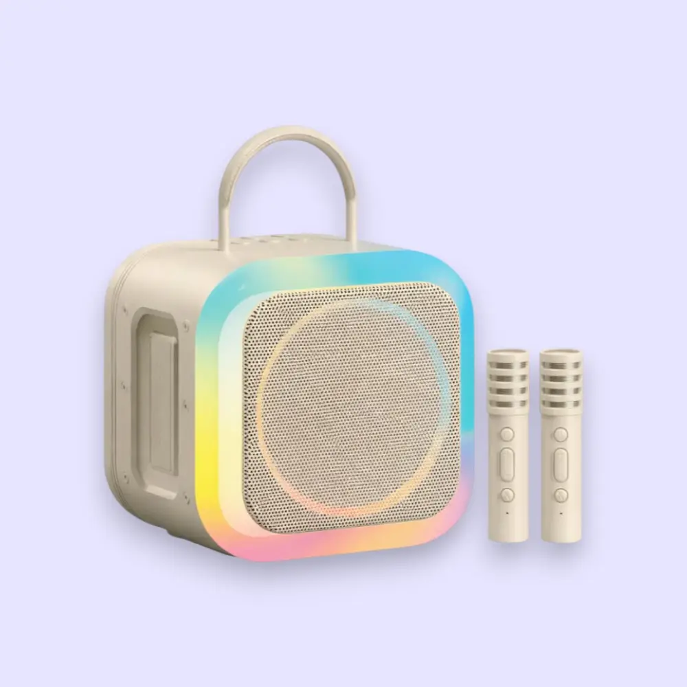 Ooge Vibeblast Pro Wireless Speaker With Twin Karaoke Mic- 16W- Beige — image 1