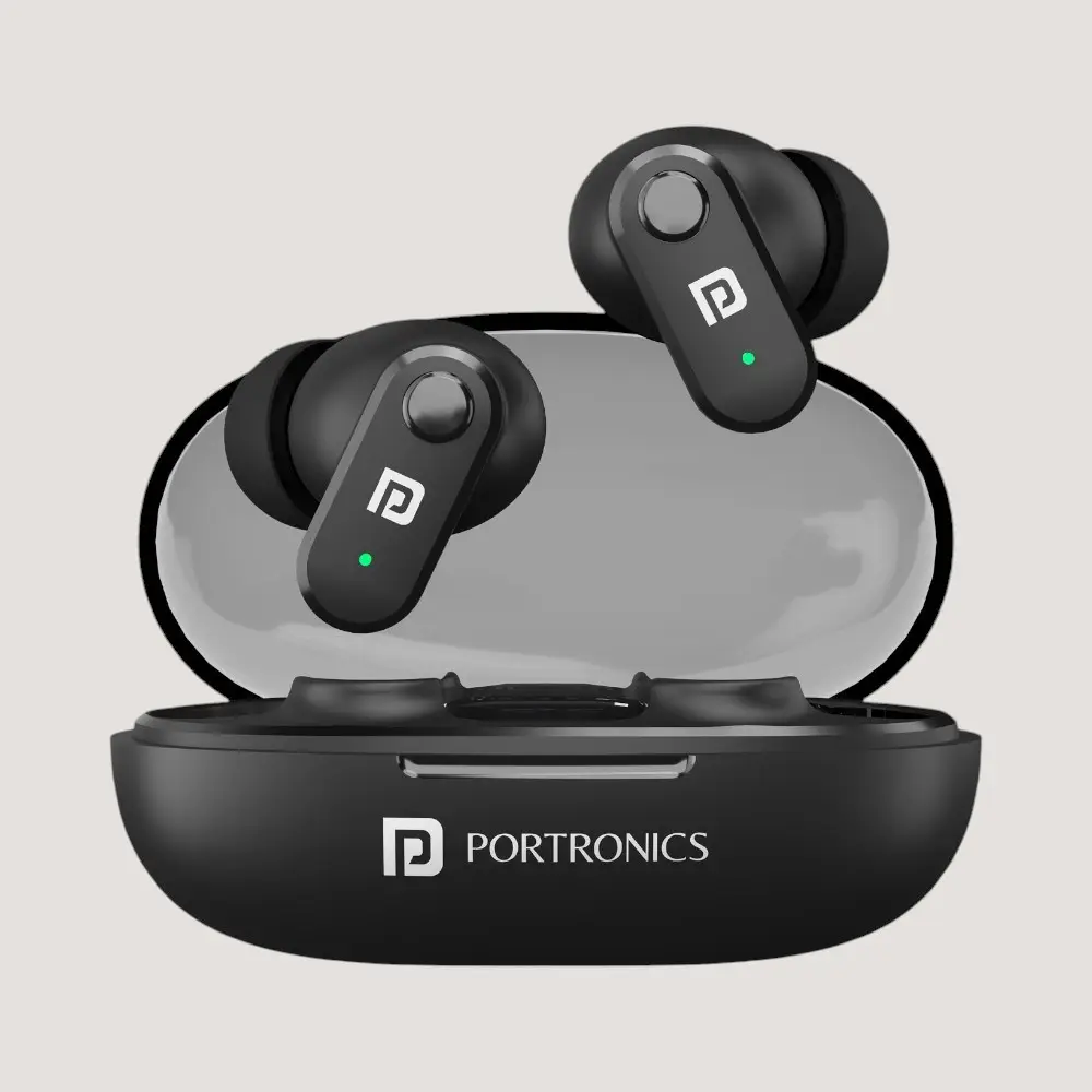 Portronics Harmonics Twins S16 Earbuds- Black — image 1