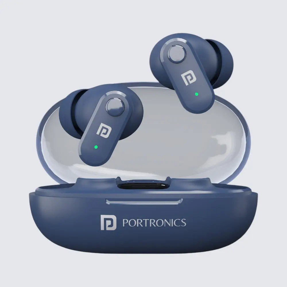 Portronics Harmonics Twins S16 Earbuds- Blue — image 1