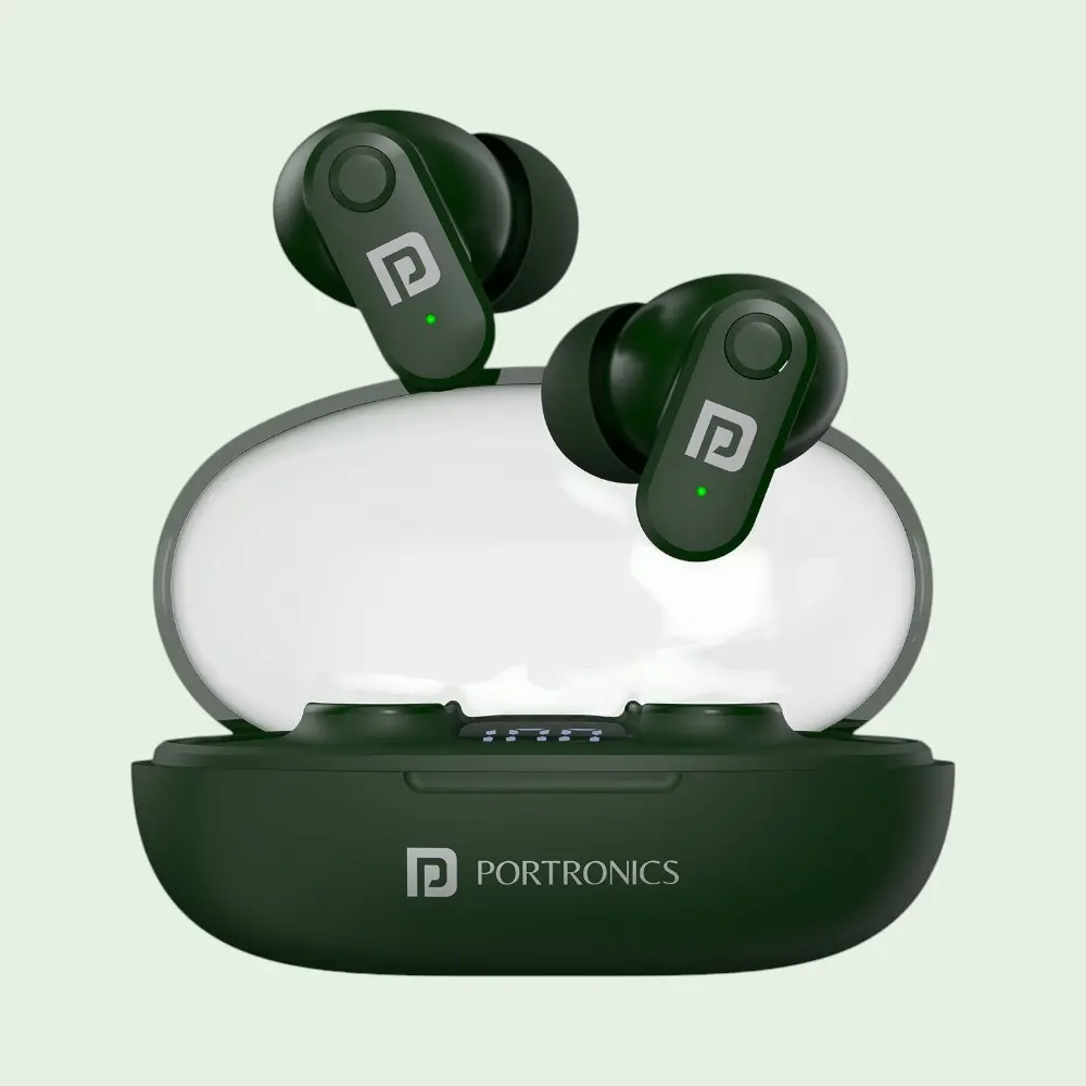 Portronics Harmonics Twins S16 Earbuds- Green — image 1