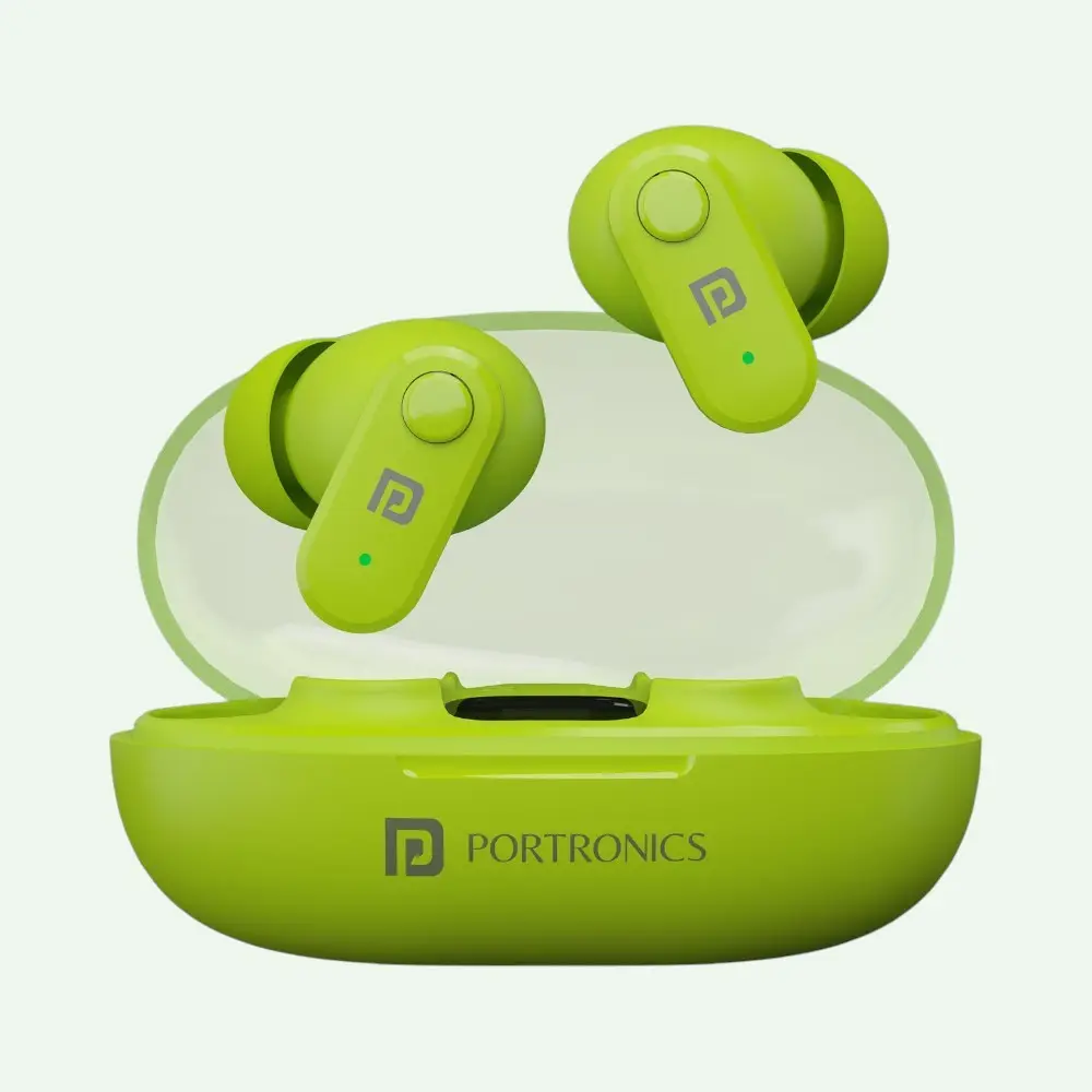 Portronics Harmonics Twins S16 Earbuds- Light Green — image 1