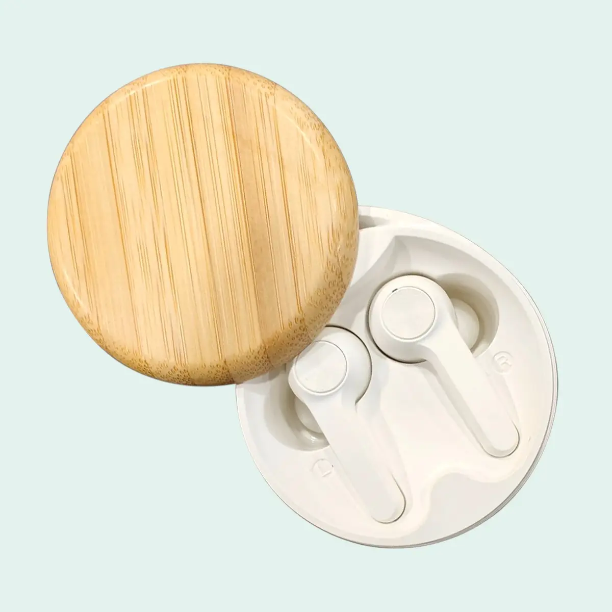 Wangari Cherry Bamboo Wireless Earbuds-Natural Brown — image 1
