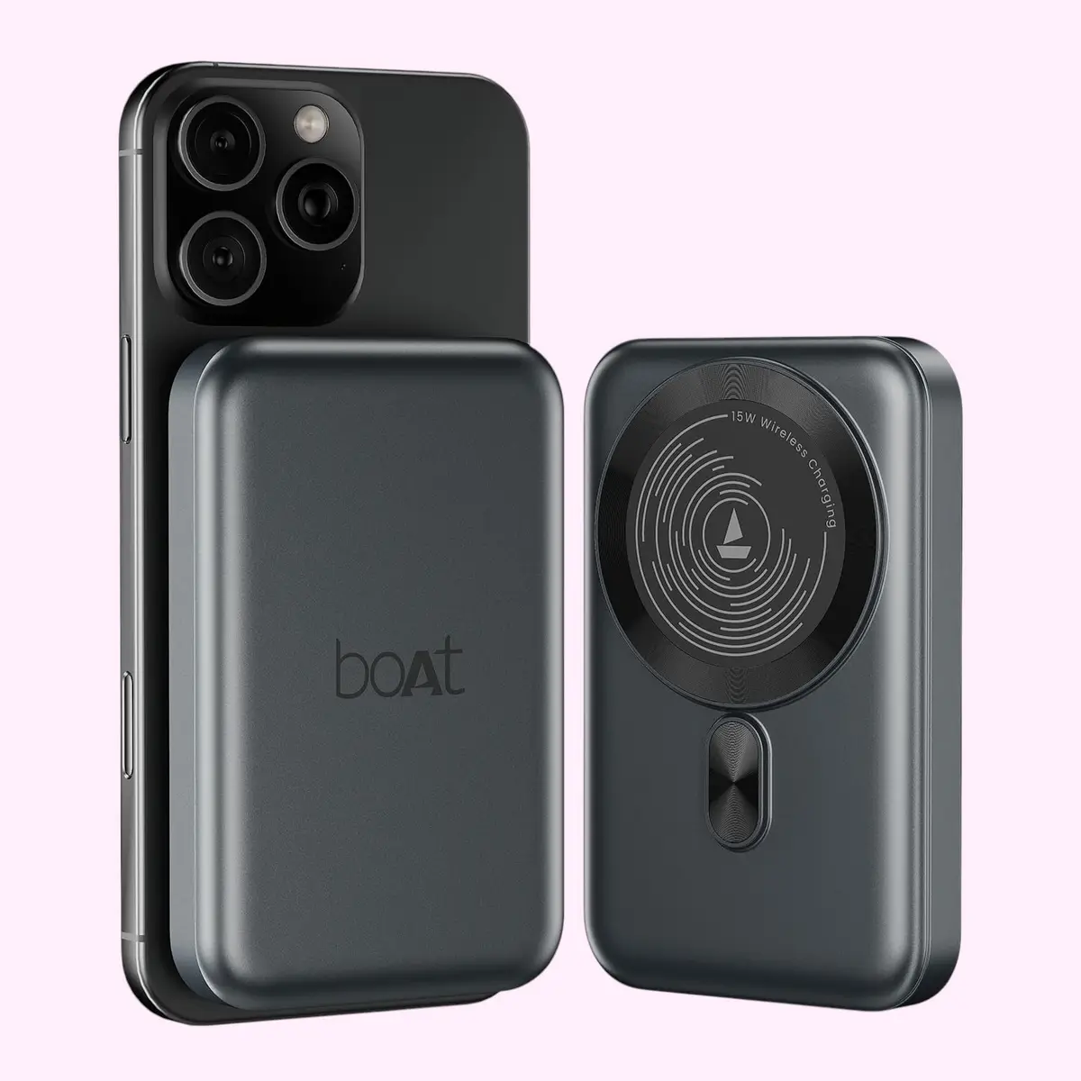 Boat Energy Shroom PB331,10000mAh Magnetic Wireless Powerbank- Grey — image 1