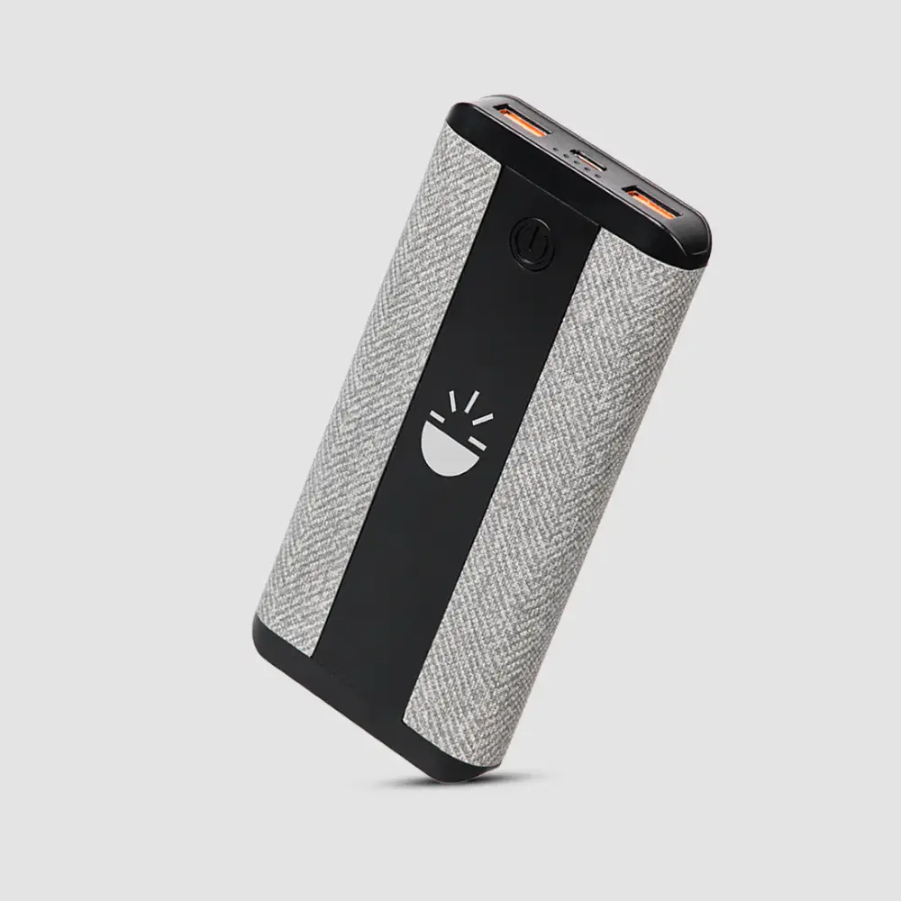 Glow Gadgets Blaze-Jute Finished Powerbank-10000mAh-Black with Grey — image 1