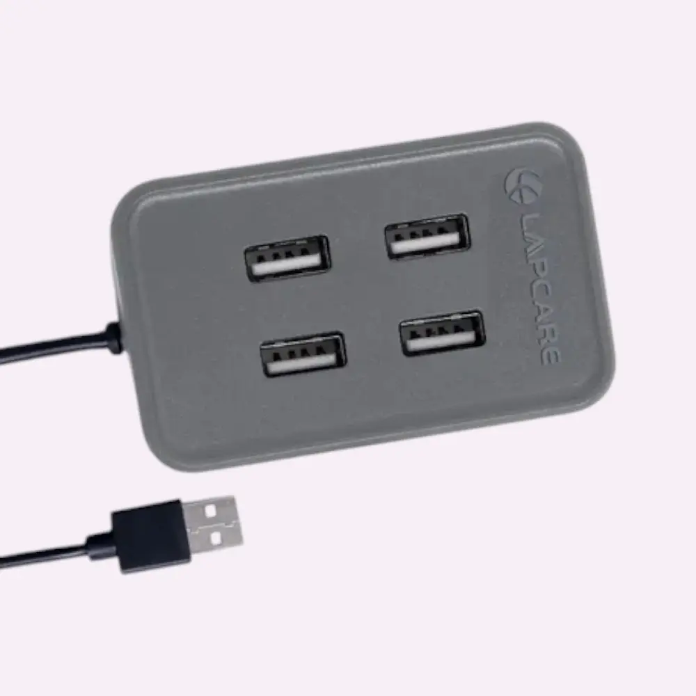 Lapcare USB 2.0 4 Port Hub With 1 Meter Cable- Grey — image 1