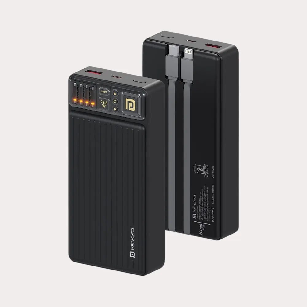 Portronics Luxcell Bind 20K Powerbank- Black — image 1