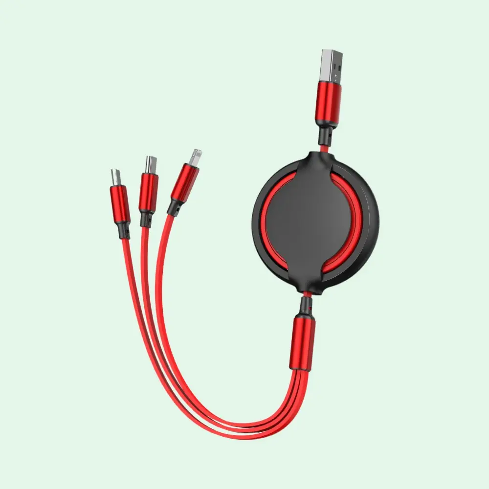 Yoyo Pro 3-in-1 Charging Cable- Red- 1200mm — image 1