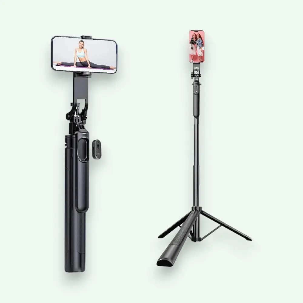 Digitek Portable Wireless Selfie Stick Tripod With Remote- Black — image 1