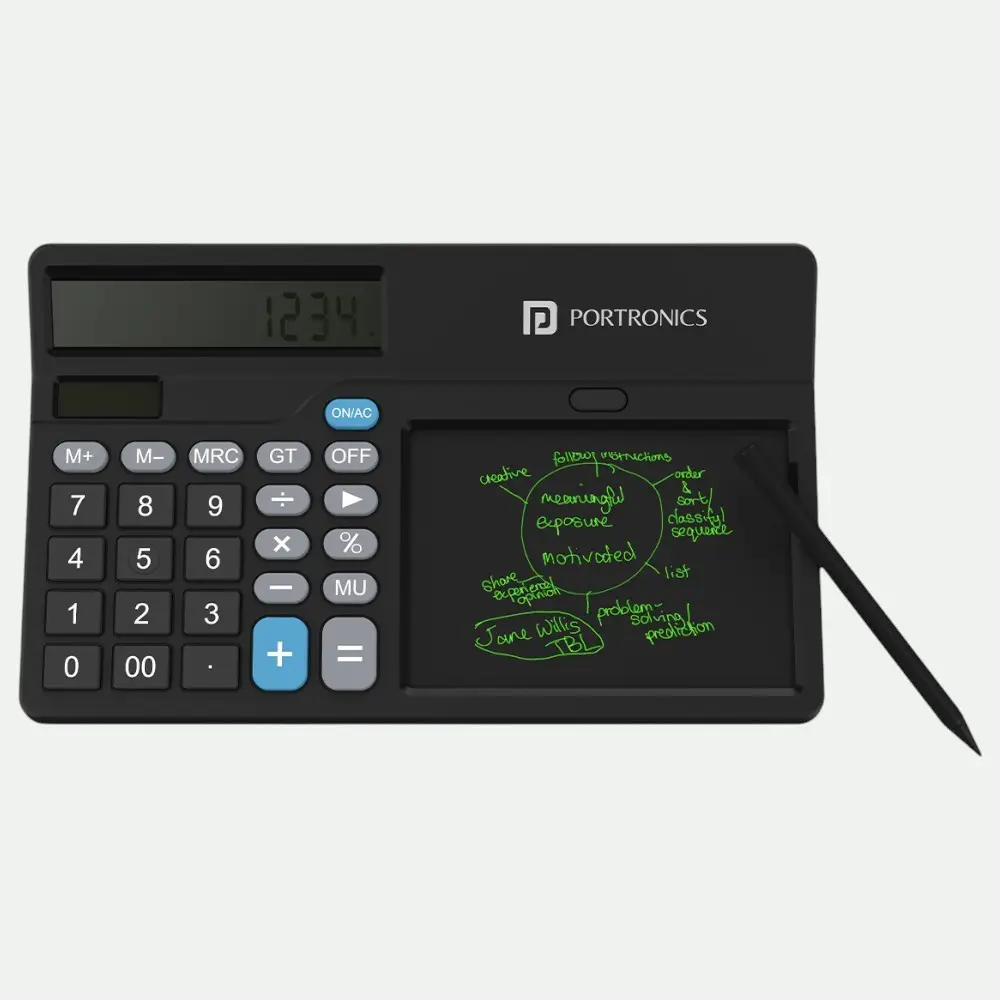 Portronics Ruffpad Calc 2 2-in-1 Calculator- Black — image 1