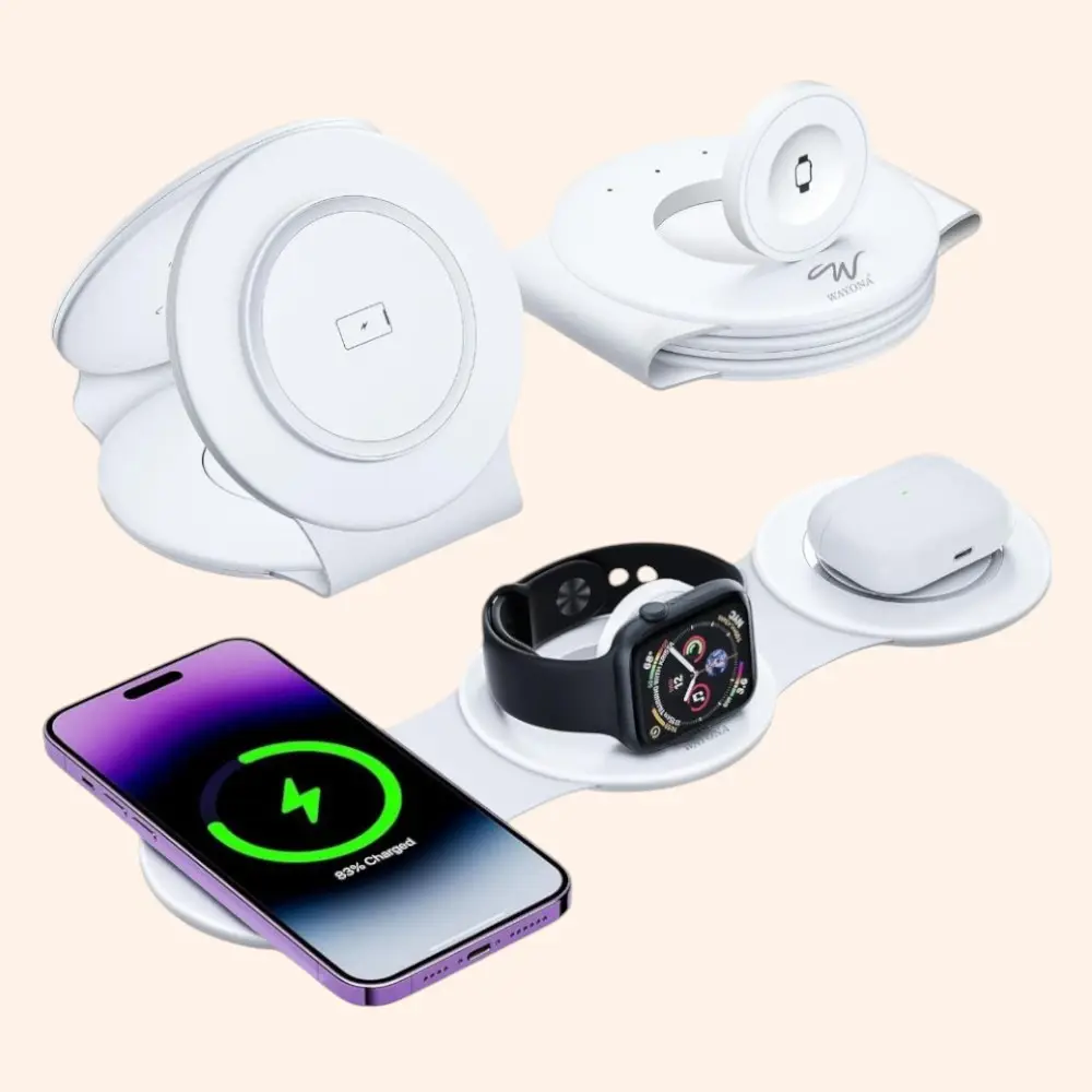 Wayona 3 IN 1 Foldable Magnetic 18W Fast Wireless Charging Pad — image 1