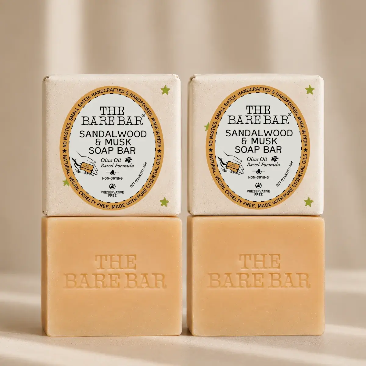 Sandalwood & Musk Soap Bar - Mini, Pack of 2 — image 1